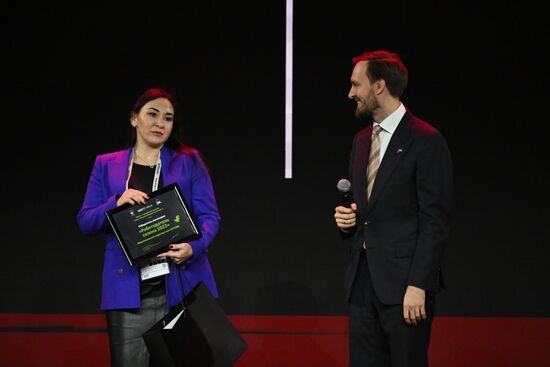 RUSSIA EXPO. Award ceremony for international hackathon project Digital Breakthrough. Season: Artificial Intelligence