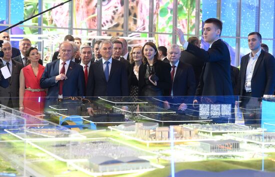 RUSSIA EXPO. State Duma Speaker Vyacheslav Volodin and deputies visit RUSSIA EXPO