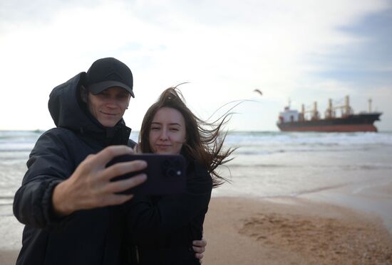 Russia Belize Cargo Ship Storm