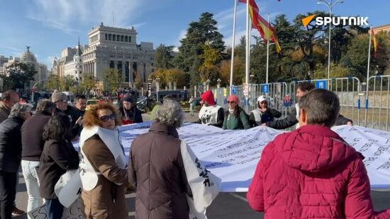 Environmental activists have staged a protest in Madrid