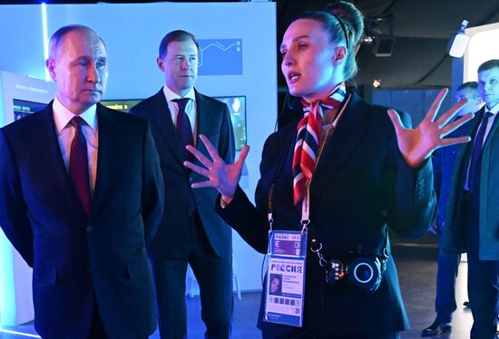 President Vladimir Putin visits RUSSIA EXPO