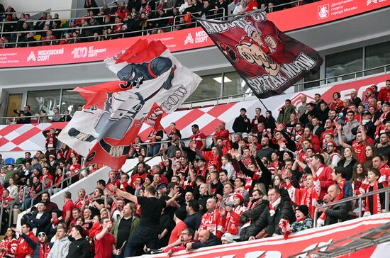 MOSCOW - FEBRUARY 20: Stadium On Hockey Match Spartak-Severstal