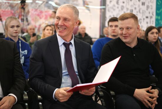 International RUSSIA EXPO forum and exhibition. Kherson Region Day. Left: Vladimir Saldo, head of the Kherson Region. Location: Russia, Moscow. Author: Kristina Kormilitsyna/Sputnik. RUSSIA EXPO. Kherson Region Day