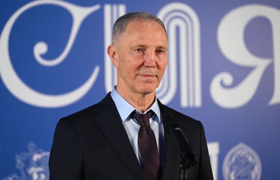 International RUSSIA EXPO forum and exhibition. Kherson Region Day. Press scrum. Vladimir Saldo, head of the Kherson Region. Location: Russia, Moscow. Author: Kristina Kormilitsyna/Sputnik. RUSSIA EXPO. Kherson Region Day