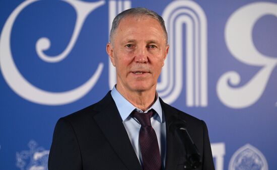 International RUSSIA EXPO forum and exhibition. Kherson Region Day. Press scrum. Vladimir Saldo, head of the Kherson Region. Location: Russia, Moscow. Author: Kristina Kormilitsyna/Sputnik. RUSSIA EXPO. Kherson Region Day