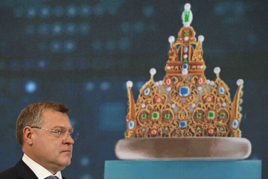 The International RUSSIA EXPO Forum and Exhibition. Astrakhan Region Day. Pavilion 75. Igor Babushkin, Governor of the Astrakhan Region. Location: Russia, Moscow. Author: Kirill Kallinikov/Sputnik. RUSSIA EXPO. Astrakhan Region Day