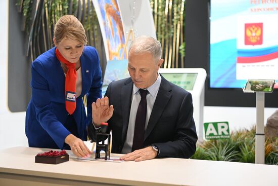 International RUSSIA EXPO forum and exhibition. Kherson Region Day. Vladimir Saldo, head of the Kherson Region. Location: Russia, Moscow. Author: Kristina Kormilitsyna/Sputnik. RUSSIA EXPO. Kherson Region Day