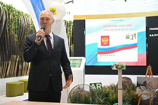 International RUSSIA EXPO forum and exhibition. Kherson Region Day. Vladimir Saldo, head of the Kherson Region Location: Russia, Moscow. Author: Kristina Kormilitsyna/Sputnik. RUSSIA EXPO. Kherson Region Day
