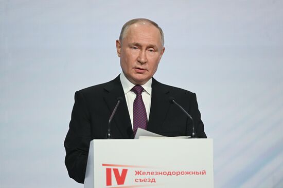 Russia Putin Railway Congress