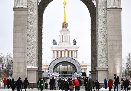 The International RUSSIA EXPO Forum and Exhibition. The Main Arch of VDNKh. Location: Russia, Moscow. Author: Grigory Sysoev/Sputnik. RUSSIA EXPO