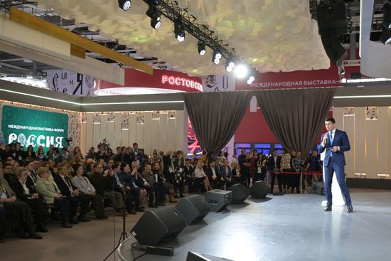 The RUSSIA EXPO International Exhibition and Forum. Kaliningrad Region Day. Kaliningrad Region Governor Anton Alikhanov. Location: Russia, Moscow. Author: Alexey Nikolskiy/Sputnik. RUSSIA EXPO. Kaliningrad Region Day
