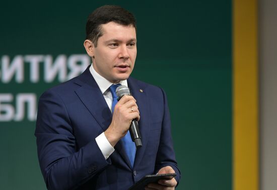 The RUSSIA EXPO International Exhibition and Forum. Kaliningrad Region Day. Kaliningrad Region Governor Anton Alikhanov. Location: Russia, Moscow. Author: Alexey Nikolskiy/Sputnik. RUSSIA EXPO. Kaliningrad Region Day