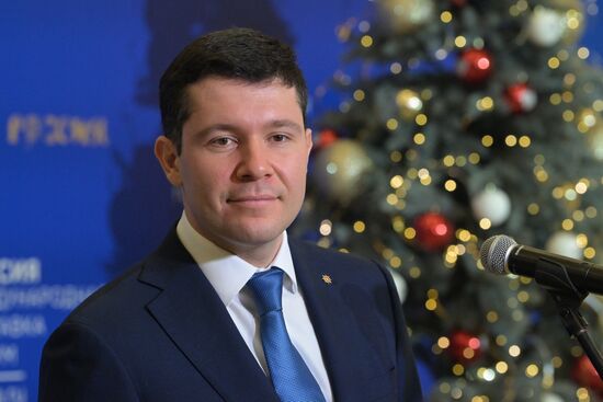 The RUSSIA EXPO International Exhibition and Forum. Kaliningrad Region Day. Press Scrum. Kaliningrad Region Governor Anton Alikhanov. Location: Russia, Moscow. Author: Alexey Nikolskiy/Sputnik. RUSSIA EXPO. Kaliningrad Region Day