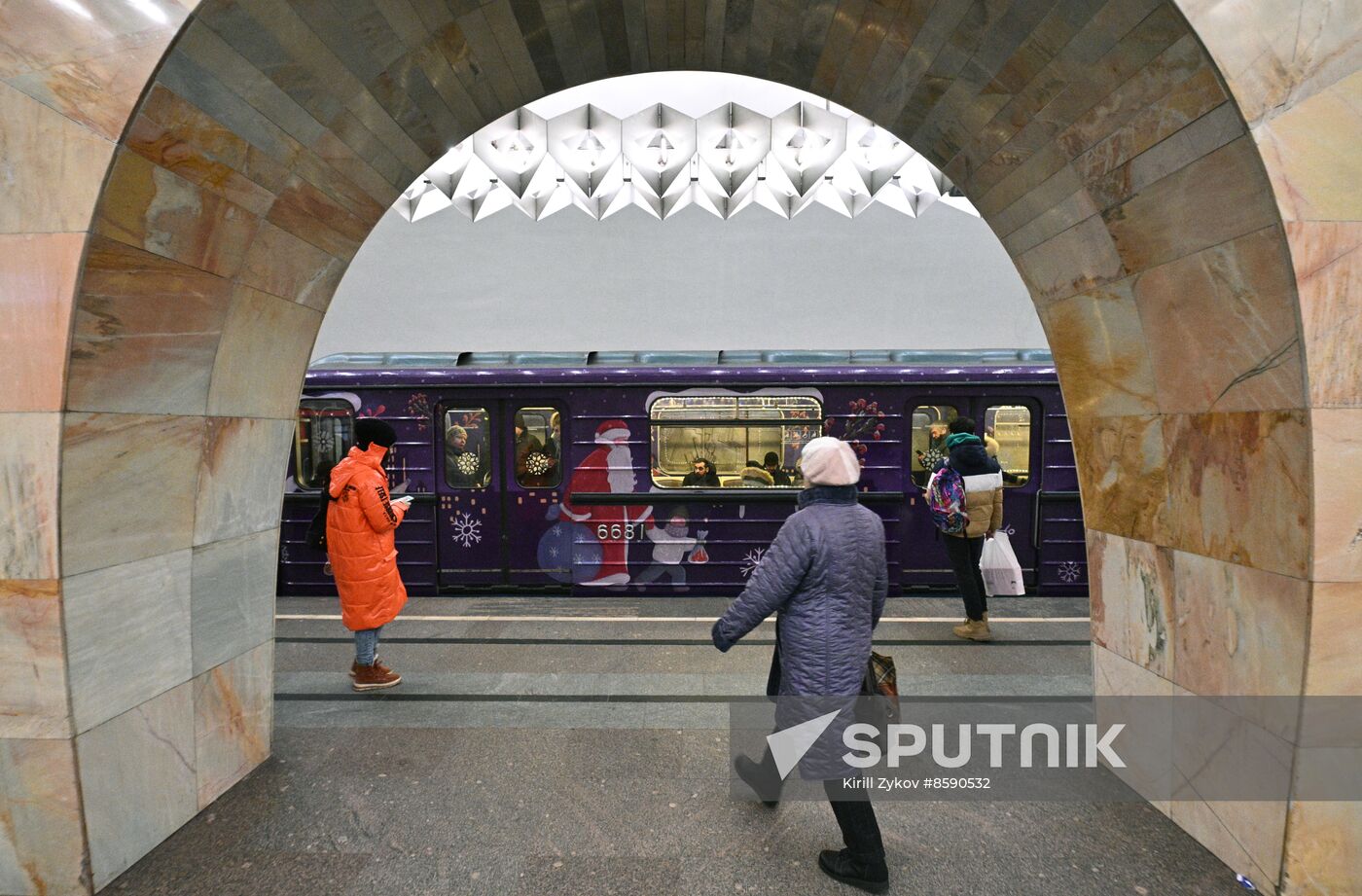Russia New Year Season Metro