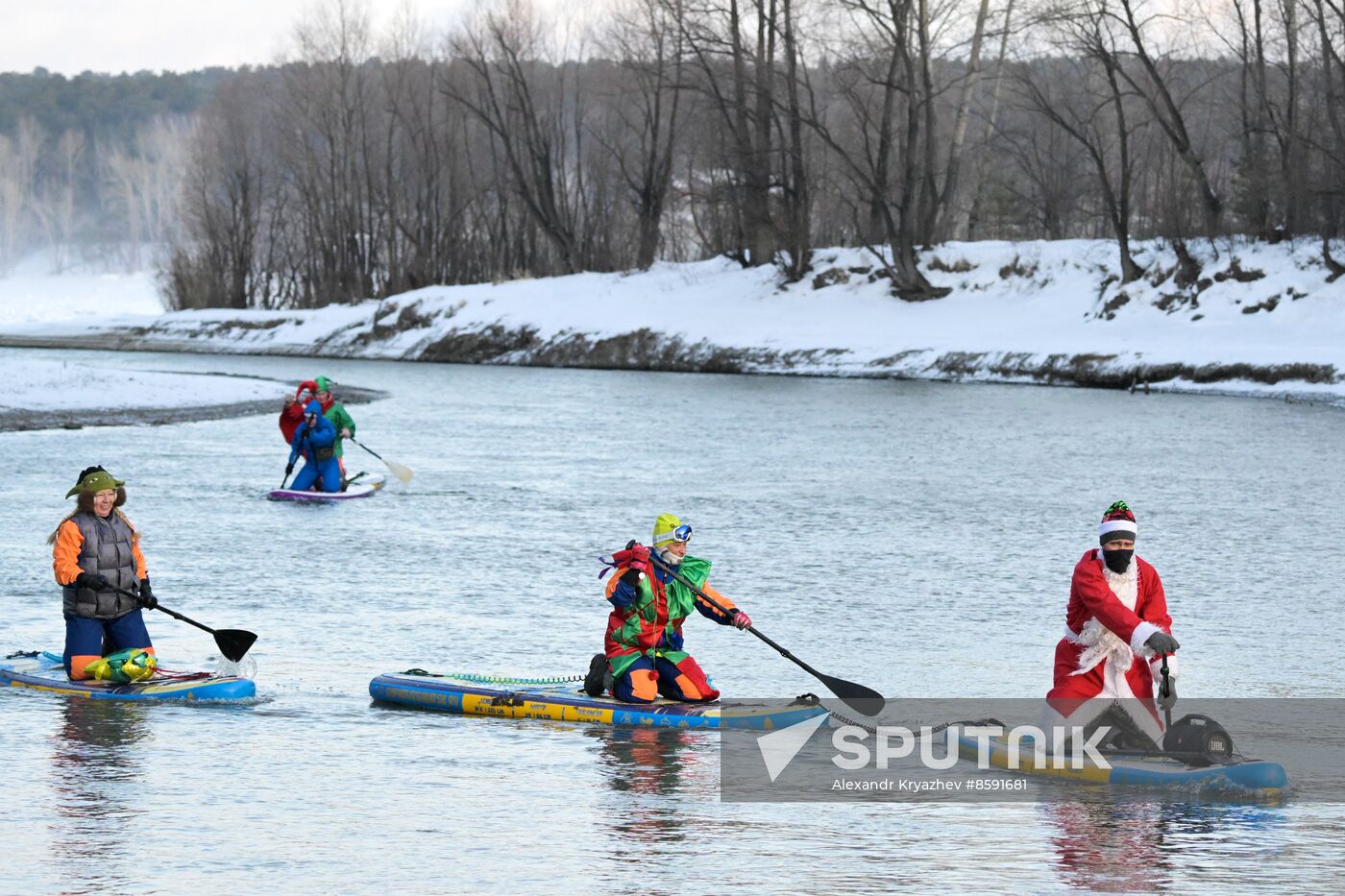 Russia New Year Season Sup Surfing