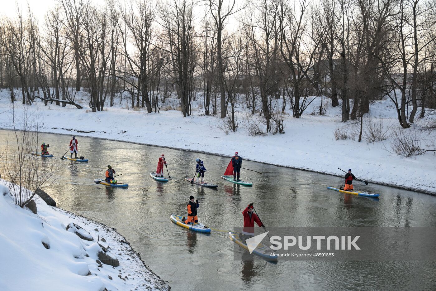 Russia New Year Season Sup Surfing
