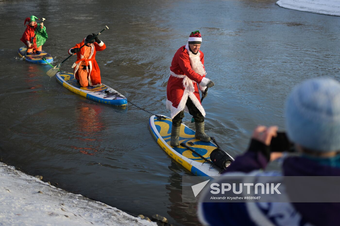 Russia New Year Season Sup Surfing