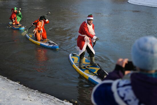 Russia New Year Season Sup Surfing
