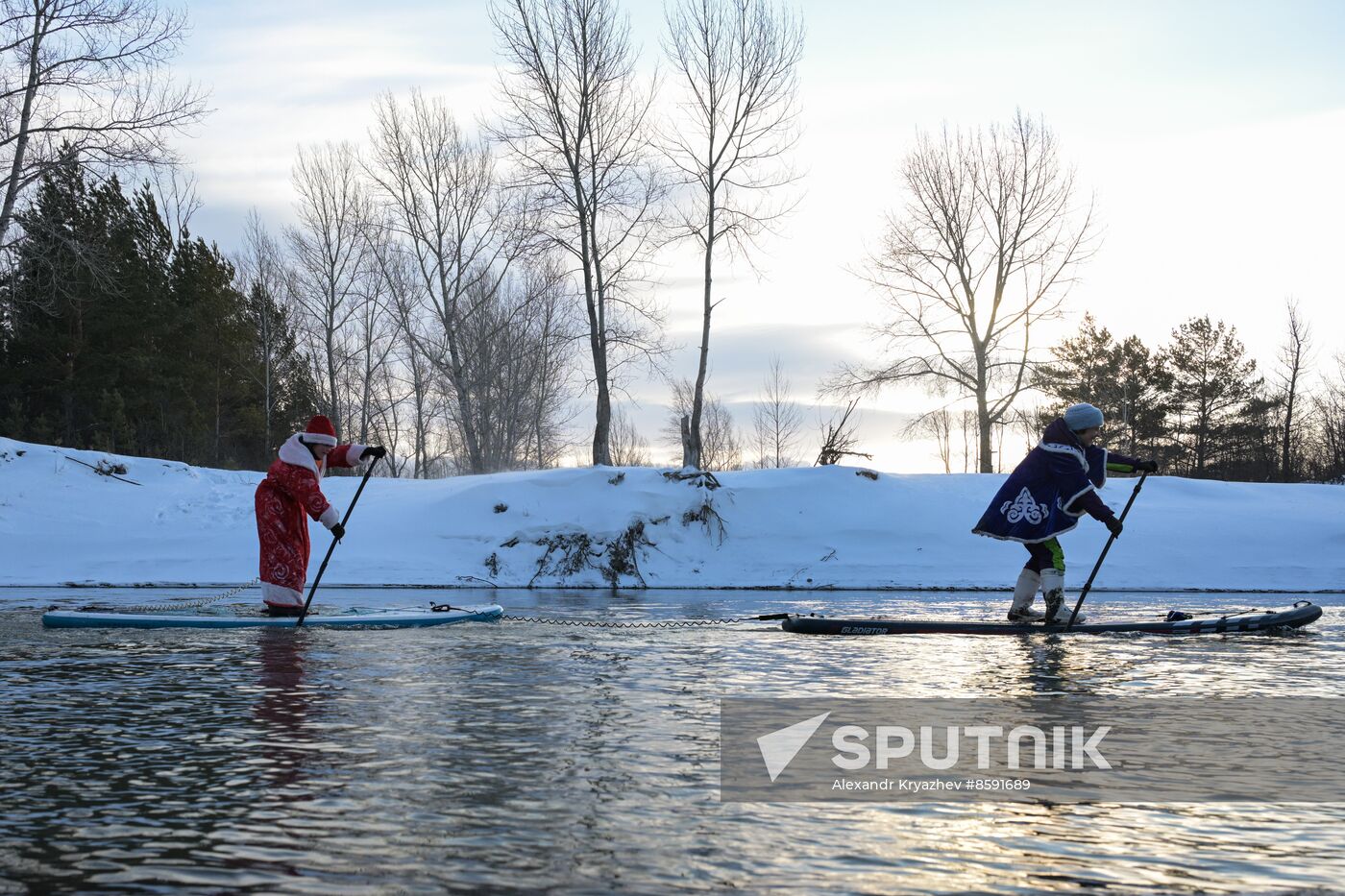 Russia New Year Season Sup Surfing