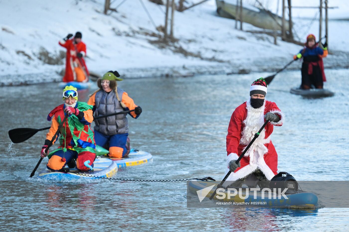 Russia New Year Season Sup Surfing