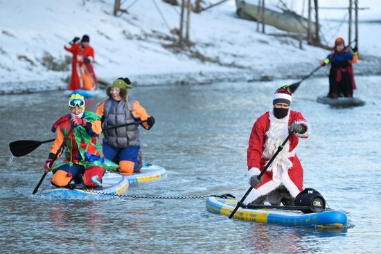 Russia New Year Season Sup Surfing