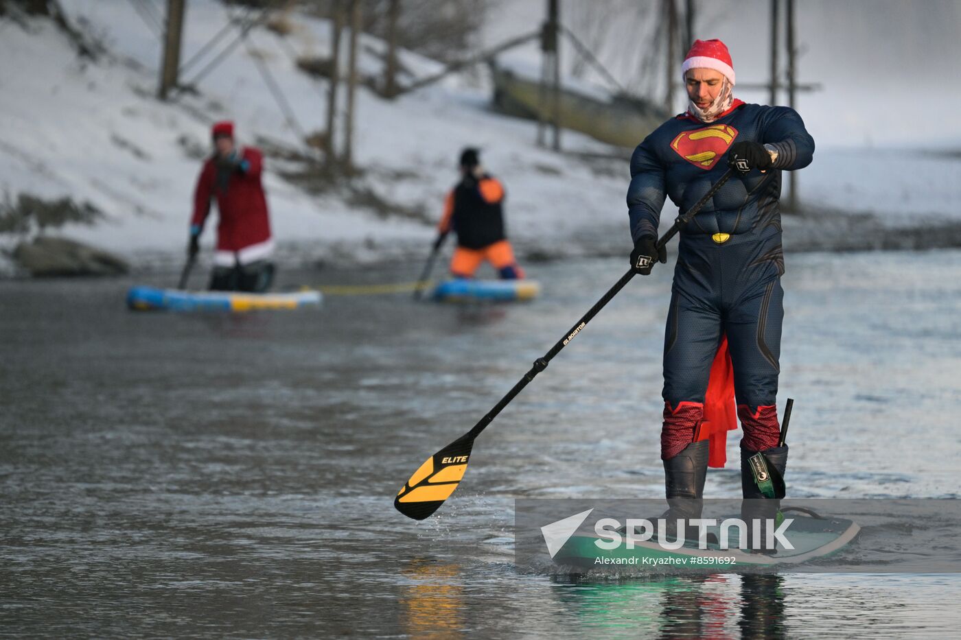 Russia New Year Season Sup Surfing