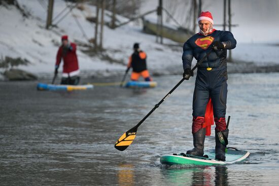 Russia New Year Season Sup Surfing