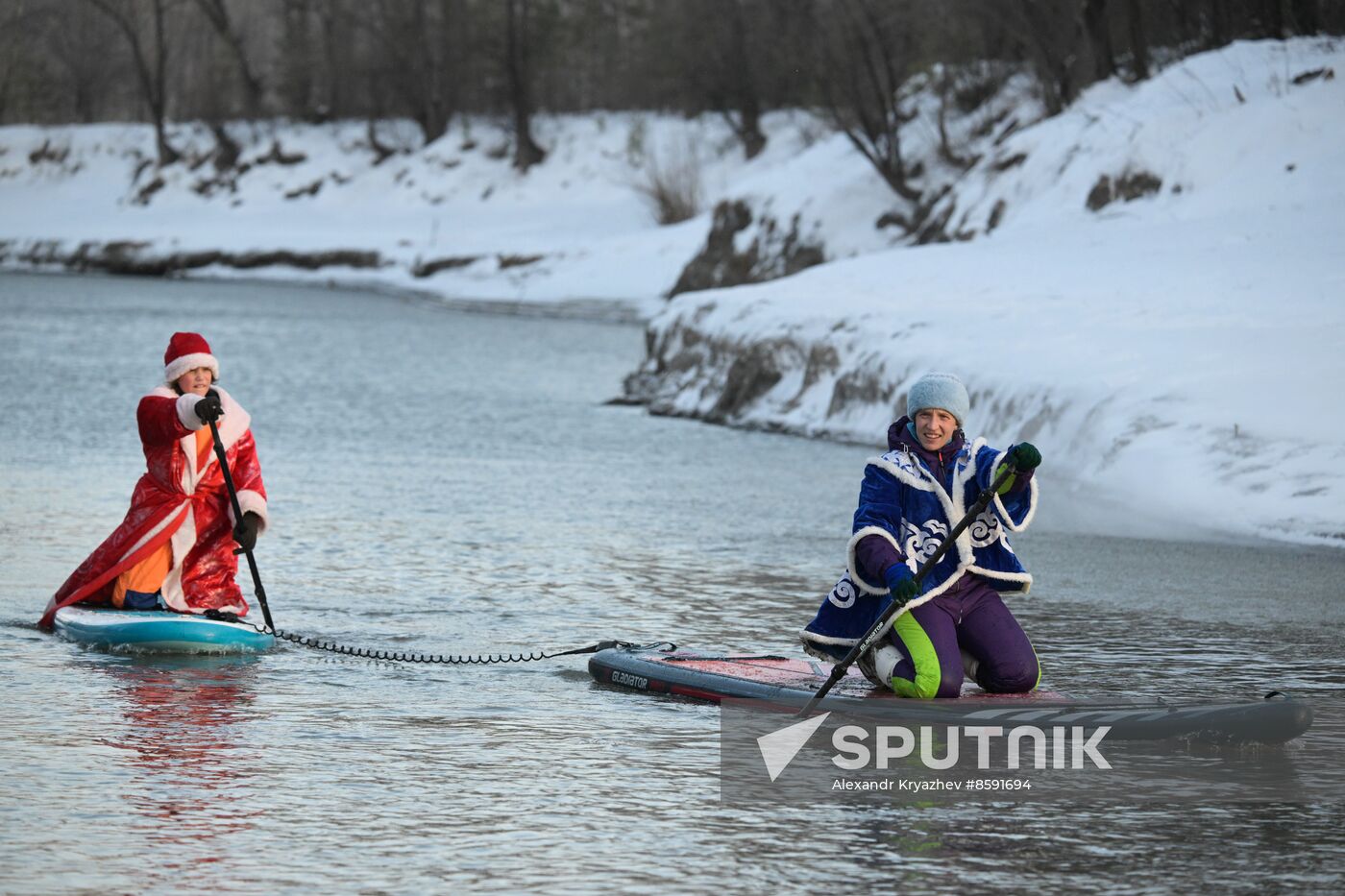 Russia New Year Season Sup Surfing