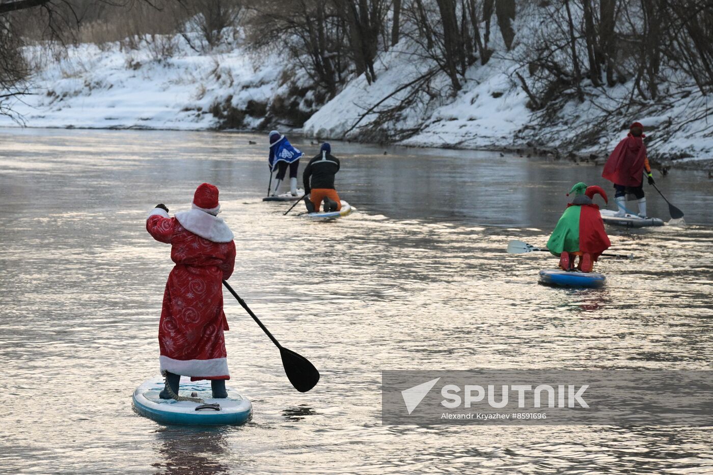 Russia New Year Season Sup Surfing