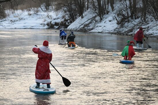 Russia New Year Season Sup Surfing