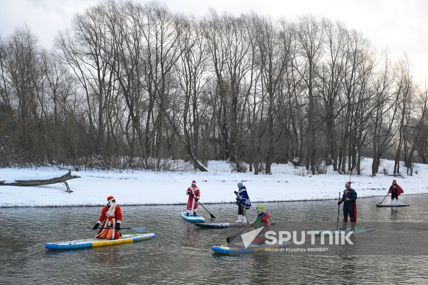 Russia New Year Season Sup Surfing