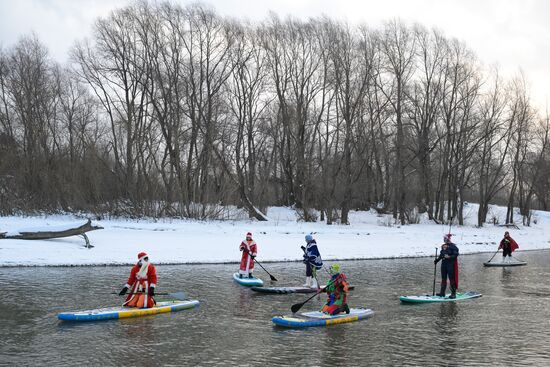 Russia New Year Season Sup Surfing