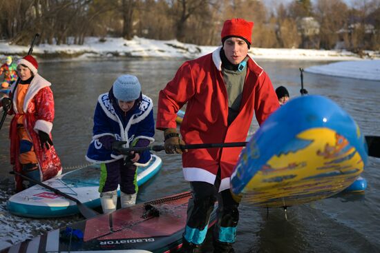 Russia New Year Season Sup Surfing