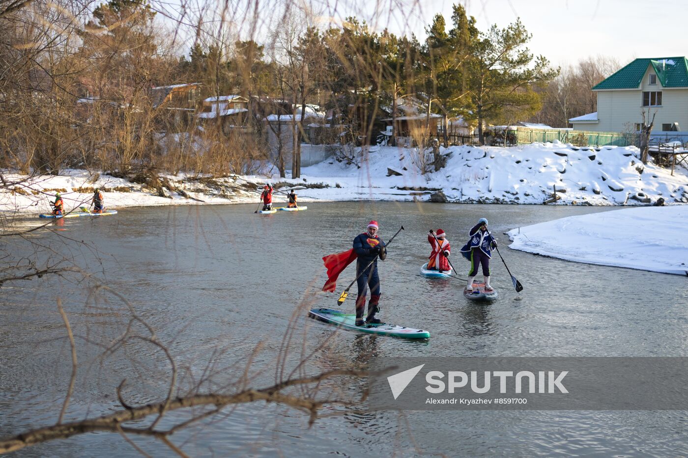 Russia New Year Season Sup Surfing