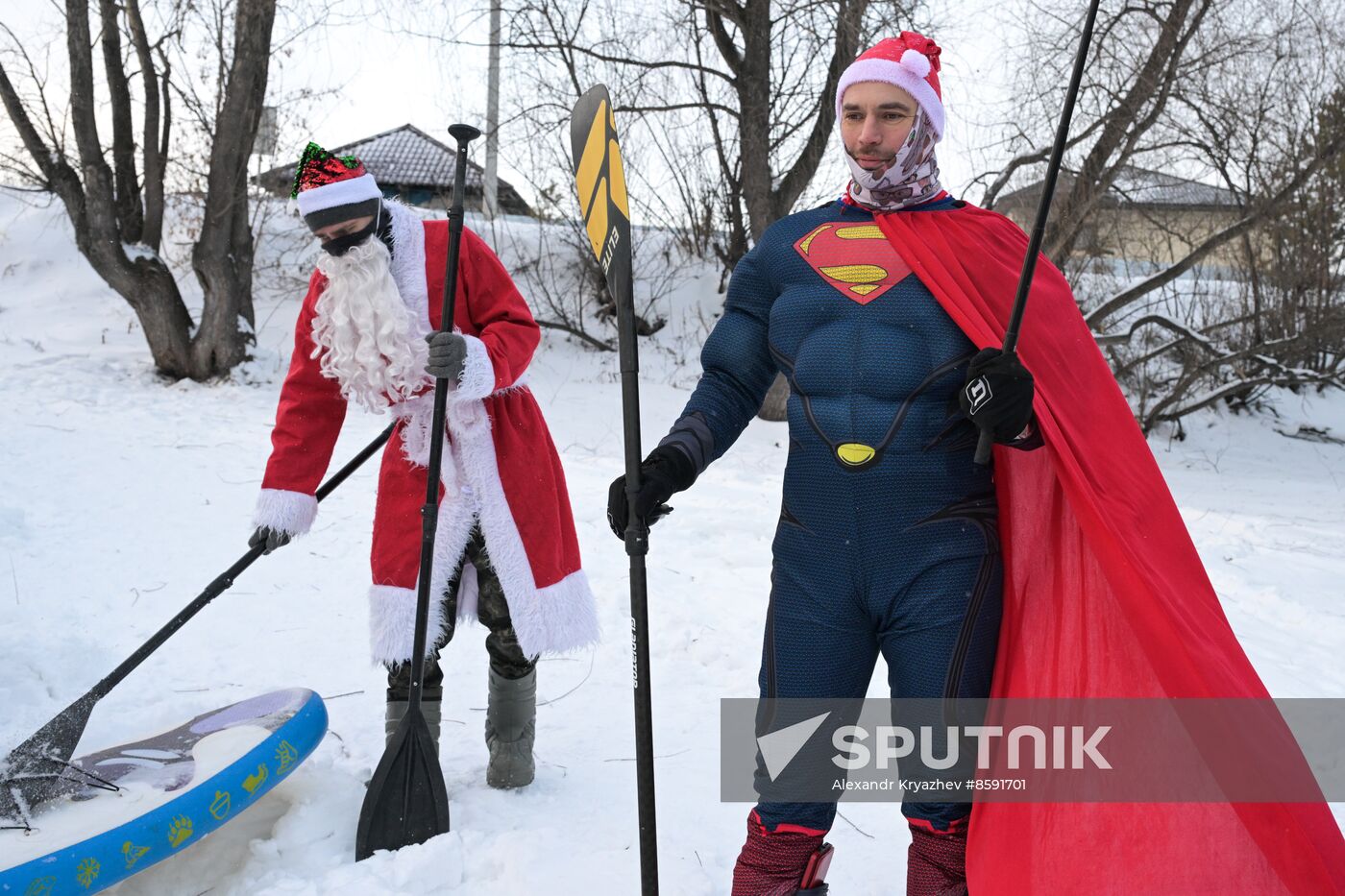 Russia New Year Season Sup Surfing