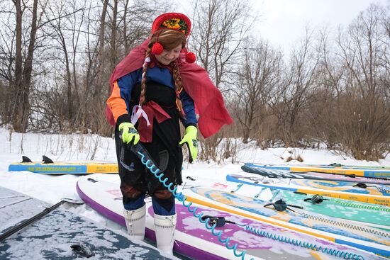 Russia New Year Season Sup Surfing