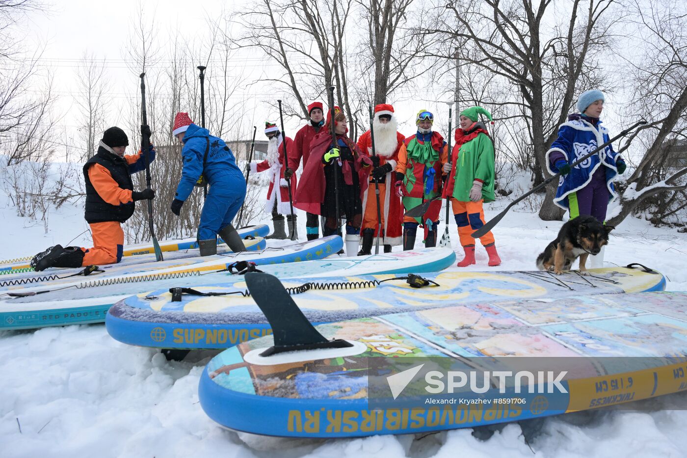 Russia New Year Season Sup Surfing