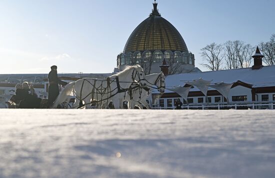RUSSIA EXPO. Riding Russian troika