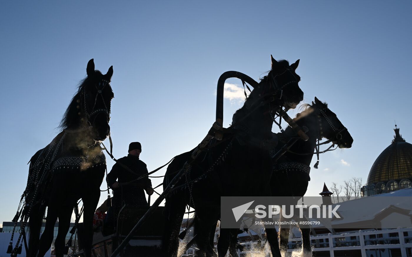 RUSSIA EXPO. Riding Russian troika