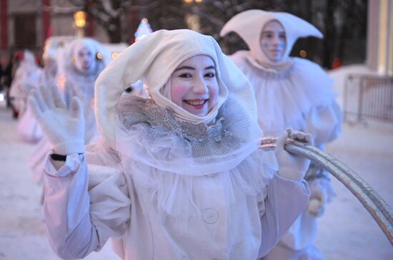 The International RUSSIA EXPO Forum and Exhibition. Winter Street Theater Festival. Main outdoor stage. Location: Russia, Moscow. Author: Alexey Nikolskiy/Sputnik. RUSSIA EXPO. Winter Street Theater Festival