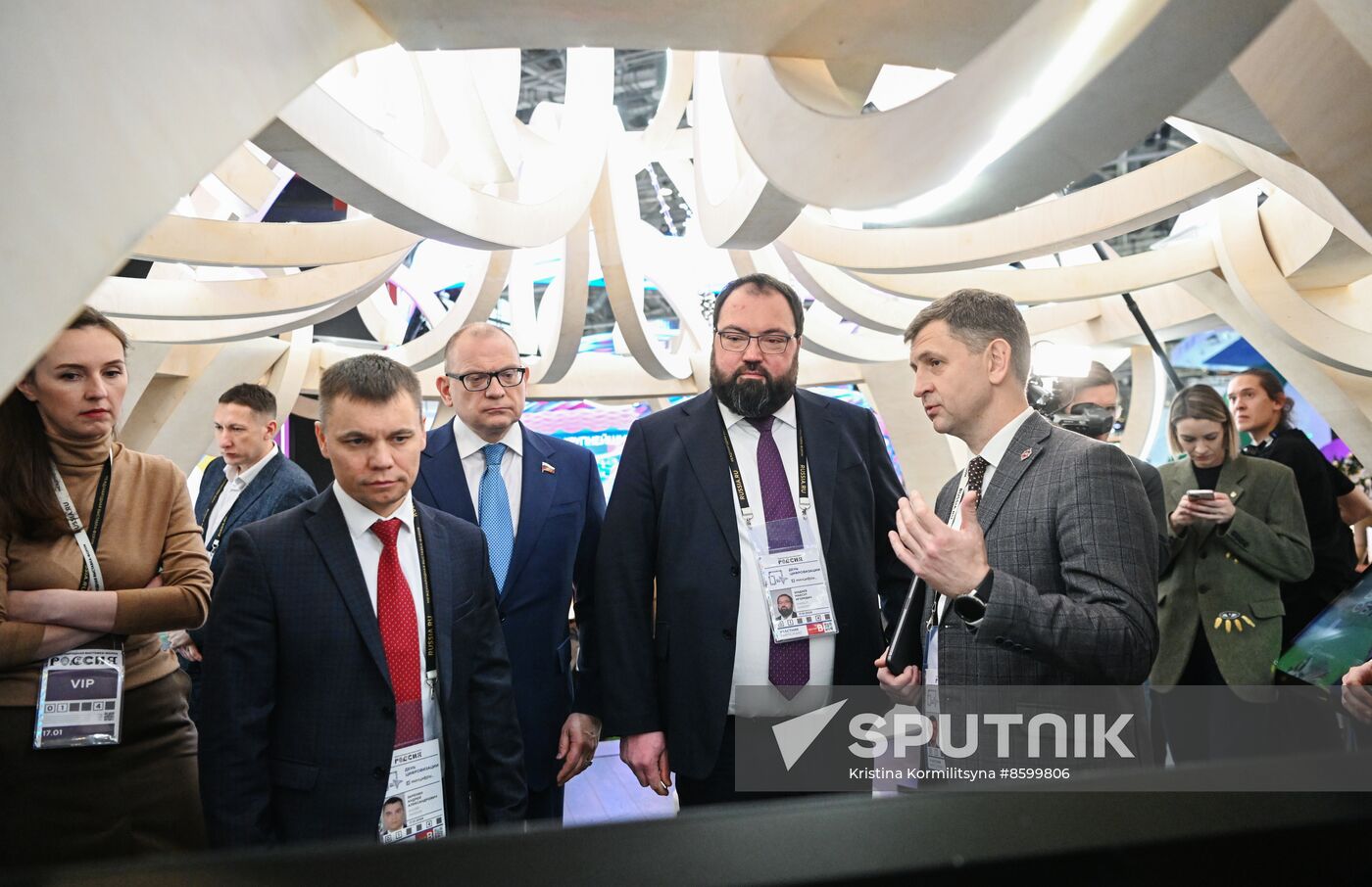 RUSSIA EXPO. Minister of Digital Development, Communications and Mass Media Maksut Shadayev at stands