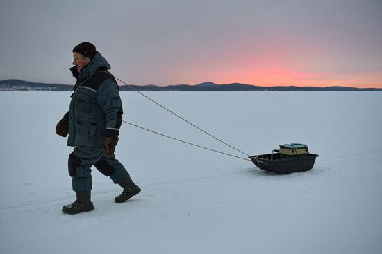 Russia Winter Fishing