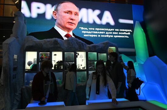 International RUSSIA EXPO forum and exhibition. Murmansk Region display stand, Pavilion No. 75. Location: Russia, Moscow. Author: Stanislav Krasilnikov/Sputnik. RUSSIA EXPO