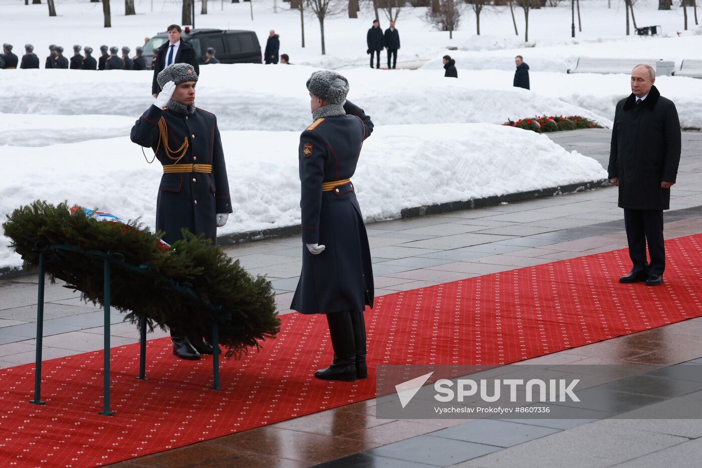 Russia WWII Leningrad Siege Lifting Anniversary Wreath-Laying