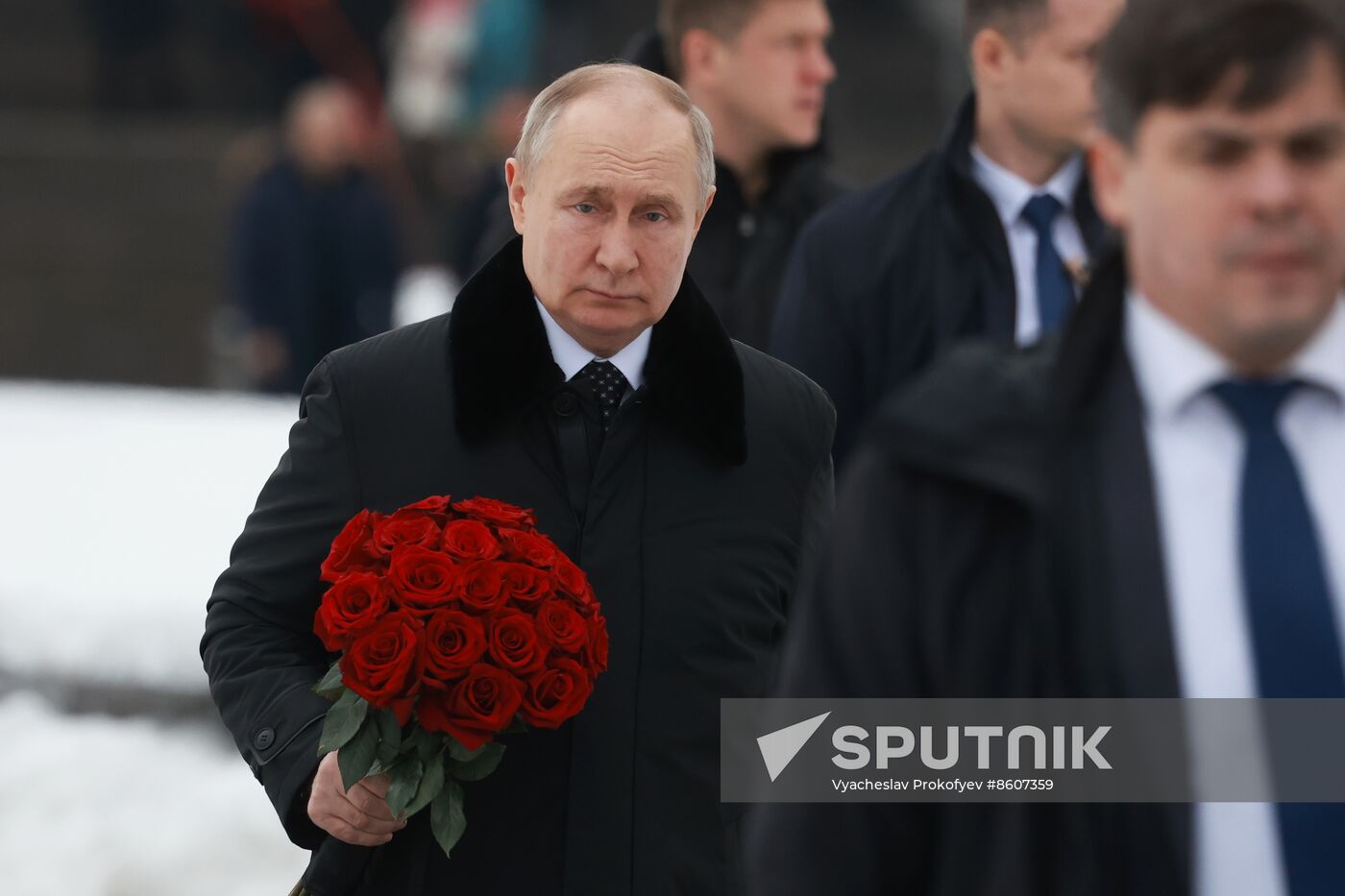 Russia WWII Leningrad Siege Lifting Anniversary Wreath-Laying