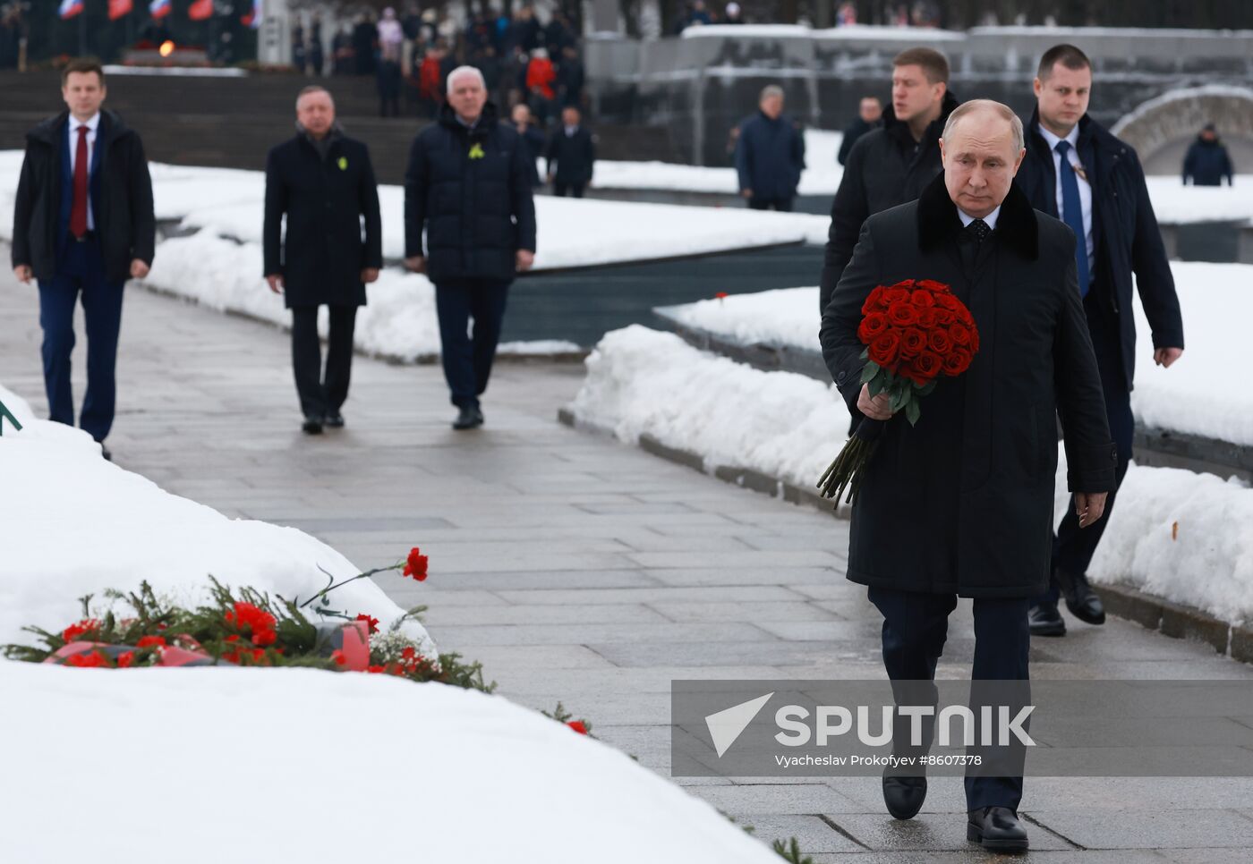 Russia WWII Leningrad Siege Lifting Anniversary Wreath-Laying