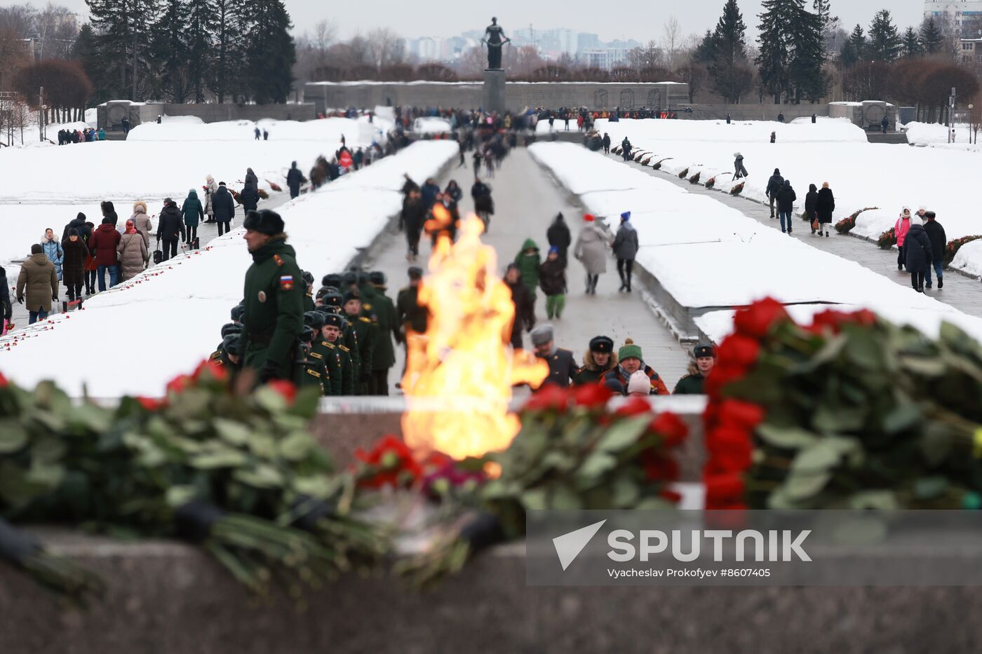 Russia WWII Leningrad Siege Lifting Anniversary Wreath-Laying