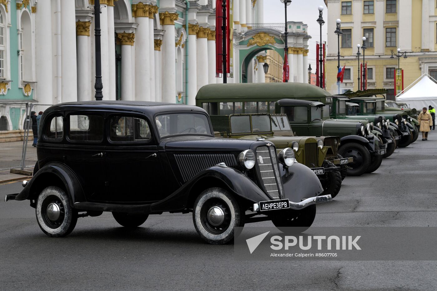 Russia WWII Leningrad Siege Lifting Anniversary Military Vehicles Exhibition