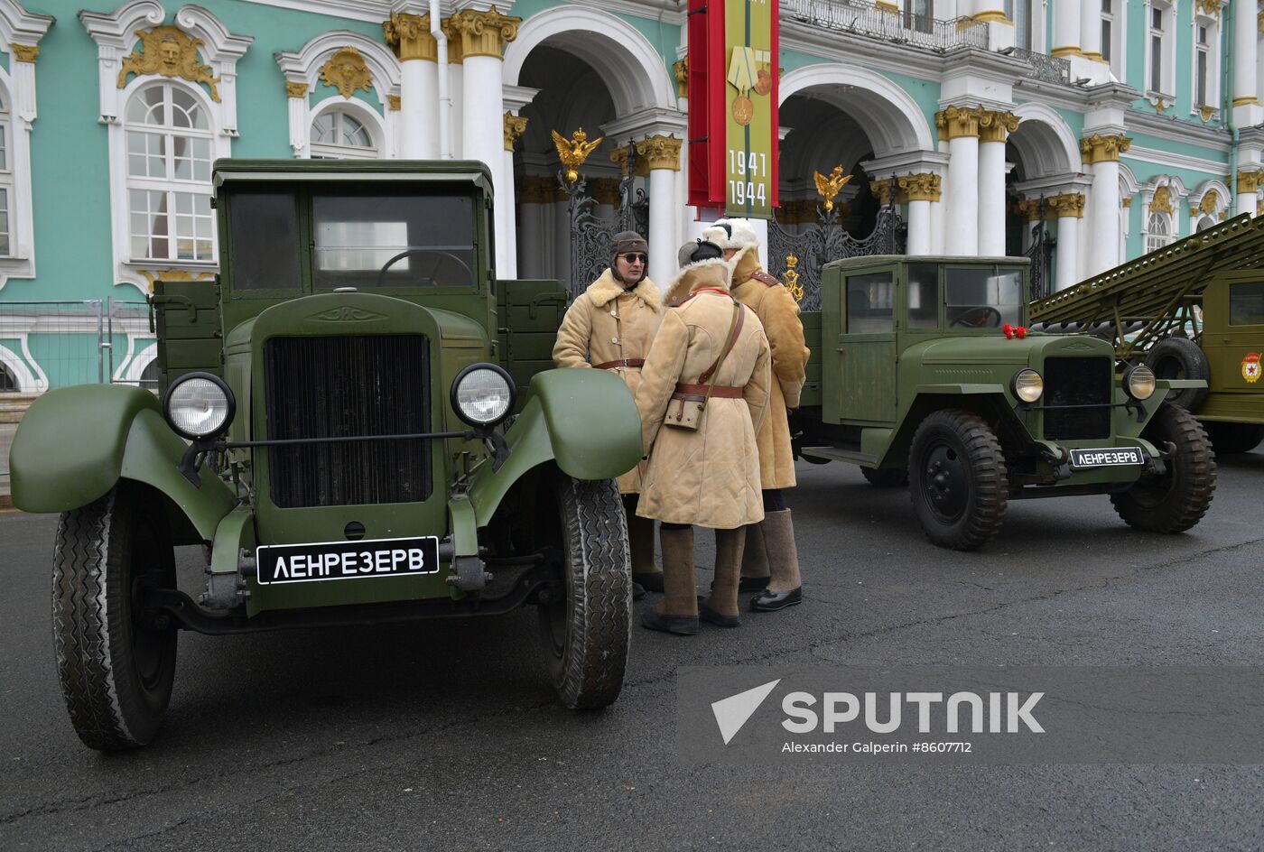 Russia WWII Leningrad Siege Lifting Anniversary Military Vehicles Exhibition