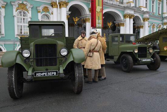 Russia WWII Leningrad Siege Lifting Anniversary Military Vehicles Exhibition